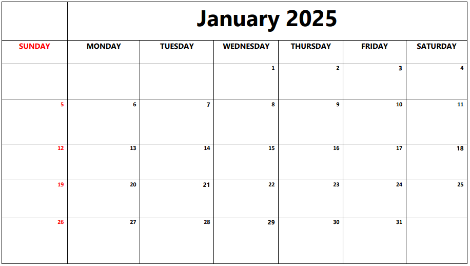 Basic Calendar 2025